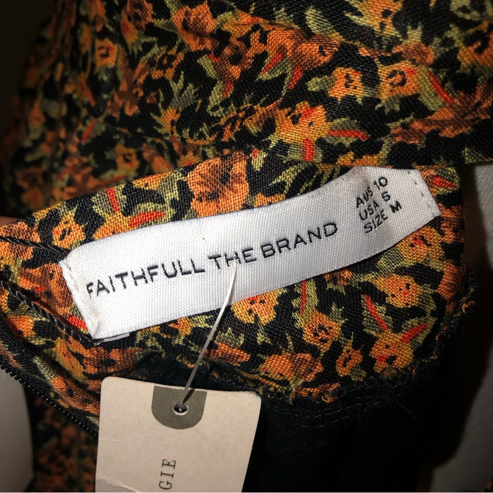 NWT Faithfull the Brand Romilla Linen from Anthropologie Floral Midi Dress,Sz-6 - Picture 7 of 13